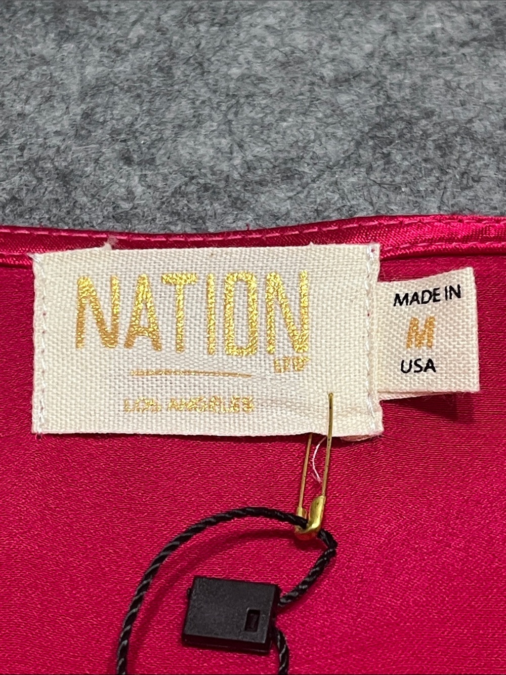 Nation LTD Satin Flutter Sleeve Blouse - Fuchsia - Picture 6 of 7